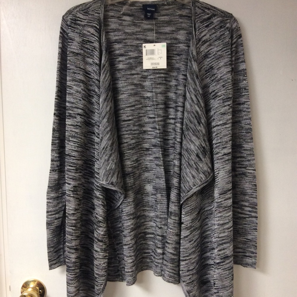 Silver and black dressy cover up sweater